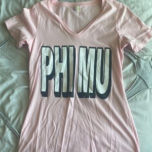 Light Pink Phi Mu T shirt size small